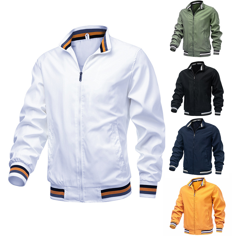 Custom Plus Size Fashion Men's Jackets Casual Waterproof Blank Golf Lightweight Windbreaker Bomber Jacket For Men