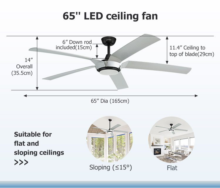 Smart Control LED Ceiling Fan with Reversible Motor and DC LED Lighting CE Certified
