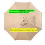 10ft Replacement beige parasol Covers 8 Ribs Market Patio Umbrella Canopy Cover