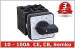 10 Position Rotary Switch , Manual Changeover Switch 63A 80A 100A