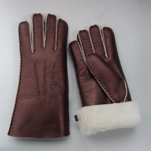 Quality Hand Sewing Women Double Face Shearling Sheepskin Gloves wholesale