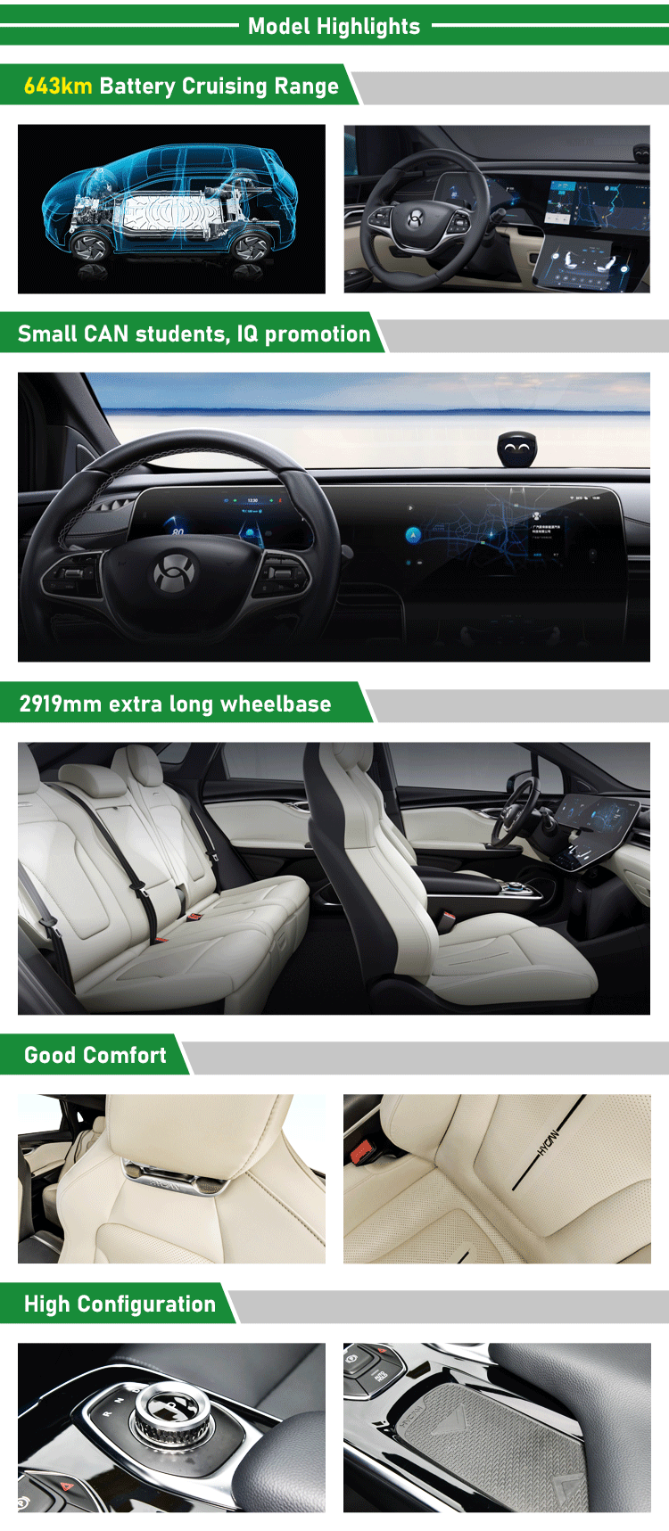Energy Cargo Car Electric Van Midsize SUV Hycan 007 2024 Plus with Max Speed 170 Km/h