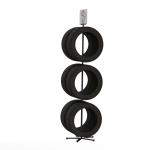 Automobile Cover Tyre 6 Rubber Tires Metal Display Rack Kd Base