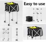 Lightweight Tennis Ball Hopper Basket Aluminum Alloy Portable Tennis Ball Cart