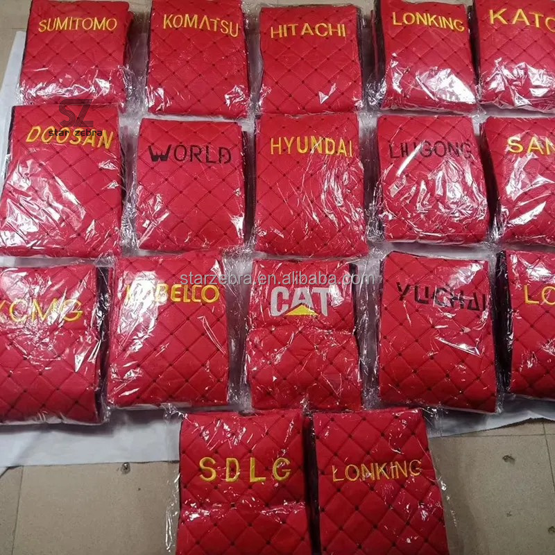 Universal CAT PC EX DH SK SH Excavator Spare Parts Cabin Seat Cover for in Black and Red PU Material