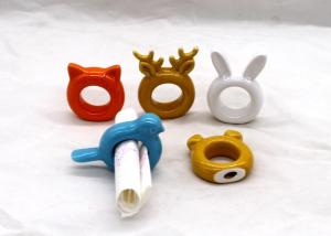 Quality Adorable Ceramic Napkin Holder Animal Design Napkin Ring Dolomite Colors Available wholesale