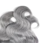 Virgin Indian Human Hair Bundles , Grey Ombre Hair Bundles Two Tone Full End
