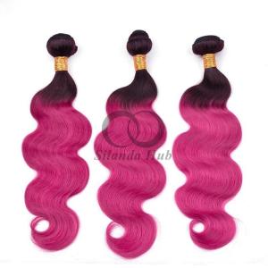 Quality #T1B/Rose Red Body Wave Remy Human Hair Bundles Sew In Weave Bundles Brazilian Bundle Deals wholesale