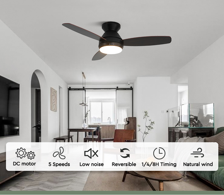 Switch Type Remote Control 42 Inch LED Ceiling Fan with MDF Blades and LED Light