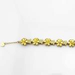 Gold Plated 925 Silver Link Flower Citrine Cubic Zircon Tennis Bracelet