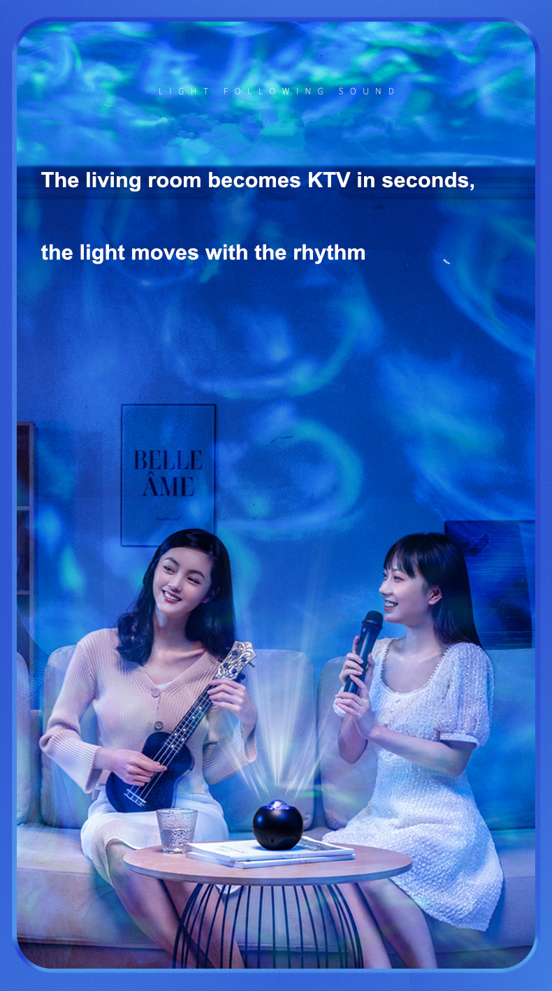 Remote Control Ocean Wave Atmosphere Room Projector Light For Kids Adults Game Center Car