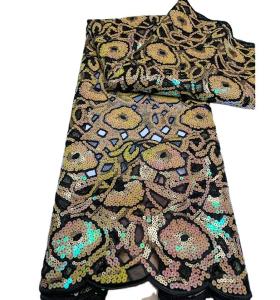 Quality 2023 Latest fashion tulle lace with sequin fabric selling for African market wholesale
