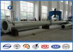 Q345 steel utility poles 50 years Life Time , steel light pole with Base Plate/