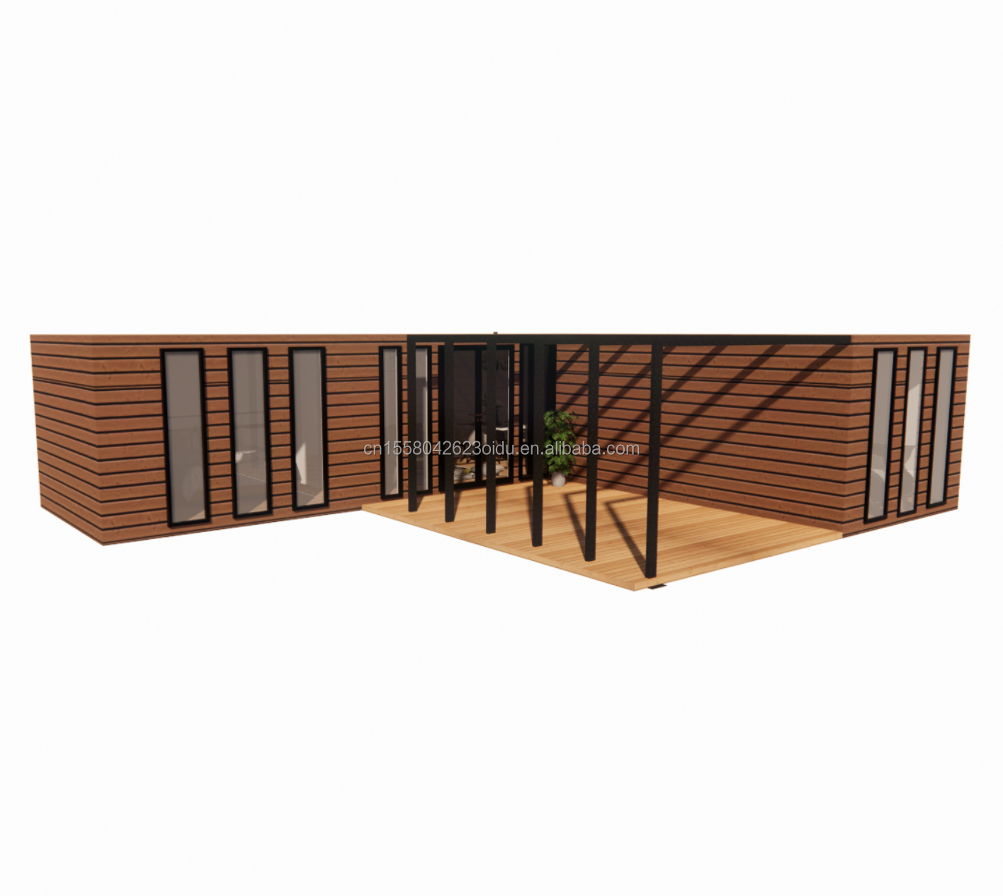 Wooden Container House EU Best Design Wood Grain Glass 20ft 40ft Prefab Home Luxury Container Home Prefab Houses Modern