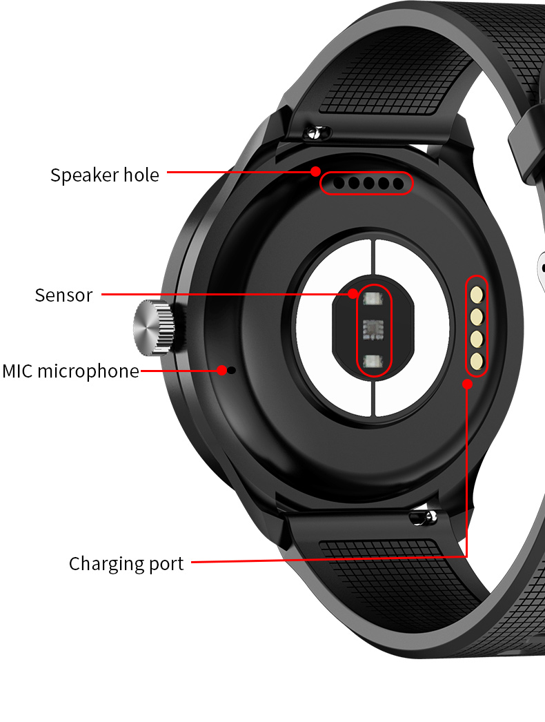 1.28 Inch Round Touch Screen ECG Smart Watch Wifi Music Control
