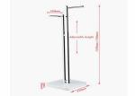 Brushed Steel Material Garment Display Stands With Wooden Bottom