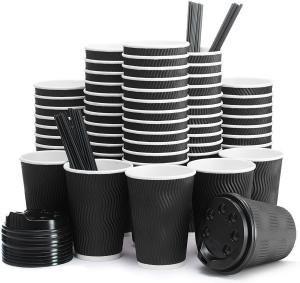 Quality Biodegradable Paper Coffee Cup Disposable Double Wall Flexo Printing wholesale