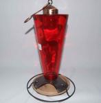 Red acrylic Glass Metal Stamping Garden Bird Feeder / Cast Iron Bird Feeder