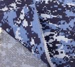 Blue Polyester Camo Material Fabric , Mosaic Printed Camouflage Cloth Material