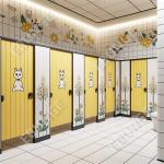 Modern Public Toilet Cubicle with Hinged Doors and Easy Installation