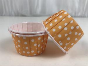 Quality Food Grade Paper Rolled Rim Dot Muffin Cake Cups Height 4cm wholesale