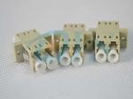 Beige Multimode Duplex LC Fiber Optic Adapter