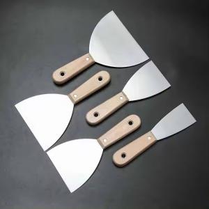 Quality Wooden handle 3 Inch Carbon Steel Soft Grip Heavy Duty Bent Putty Knife Scraper wholesale