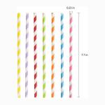 Rainbow Stripe Paper Drinking Straws Disposable Environmental Friendly