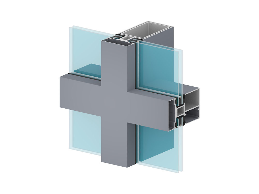 Powder Coated Aluminium Curtain Wall Profile CNC Aluminium Profile