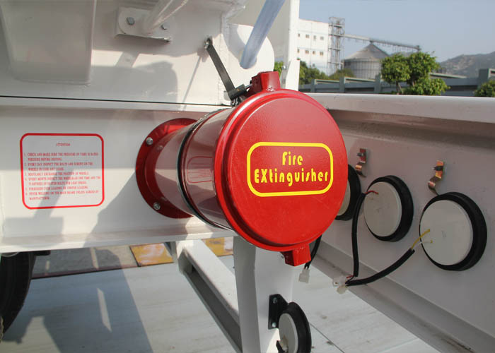fuel tanker trailer with fire extinguisher