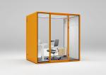 Tempered Glass Private Meeting Pods Colorful Cabins Steel Reduce Acoustic Room