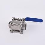 DN15-DN100 Sanitary Stainless Steel 304 Three Pieces Ball Valve for Customized