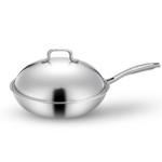 18/8 Stainless Steel Kitchen Non Stick Cooking Pot Wok With SS Lid
