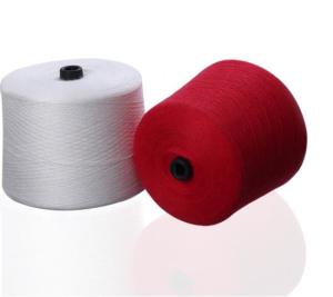 Quality Soft winding Recycled Polyester Spun Yarn Raw White 30S/3 AA GRADE wholesale