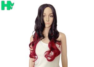 Quality Sexy Fascinating Long Synthetic Wigs Mixed Red Wig 22 Inches , Long Wavy Hair Style wholesale