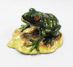 hot sale jeweled enamel frog prince trinket box Pewter alloy antique plated Frog