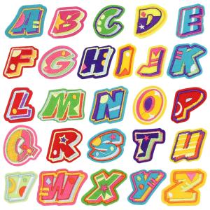 Quality Embroidered Velcro Hook Embroidered Letter Patches For Jeans Socks Labels wholesale