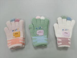 Quality Unisex Acrylic Wool Blend Warm Knit Gloves Stretchy Comfort wholesale
