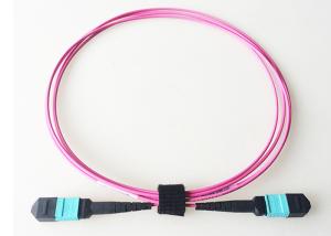 Quality MTP / MPO Fiber Optic Patch Cord OM4 40G Twelve Cores 3MM LSZH Jacket wholesale