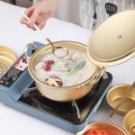 Korean Cookware Kitchen Gold Instant Noodle Pot Home Stock Pot Small Pan