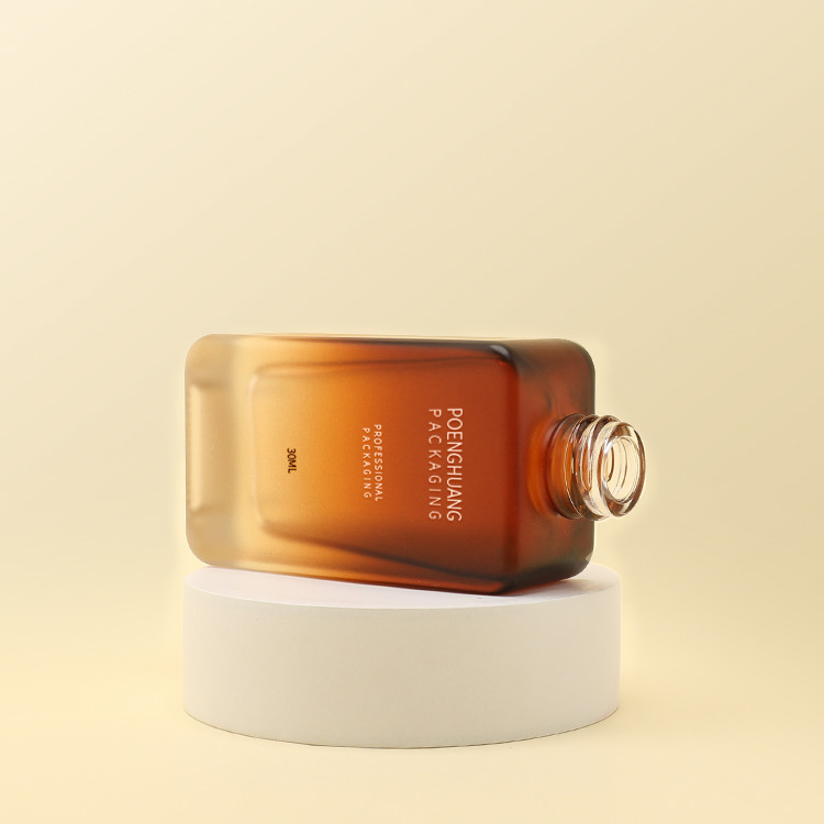 30ml Glass Foundation Bottle Gold Lotion Pump Square Skin Care Packaging