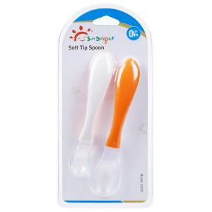 Quality Tip Color Change Orange PP Soft Baby Silicone Spoon wholesale