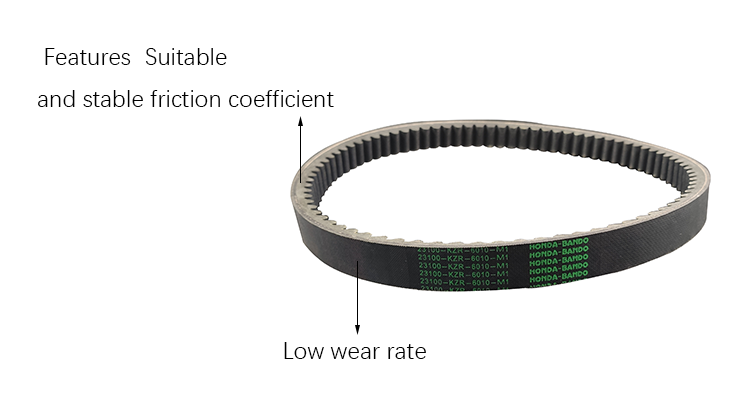 Customized OEM Support Black Rubber Drive Belt for Motorcycle Spare Parts and Accessories