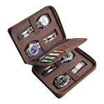 Genuine Leather Rectangular Design Outdoor Watch Travel Case Organizer Handmade