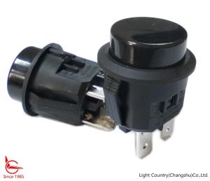 China Taiwan Light Country Round Push Button Switch, LC210, Φ20, ON-OFF, Black, 10A/16A 125V/250V on sale