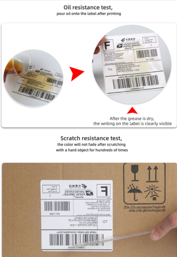 Oil Proof Sticky Label Roll A6 4x6 Shipping Label Paper