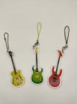 OEM Acrylic Sheet Keychain , Silk Screen Guitar Keyring Engraved