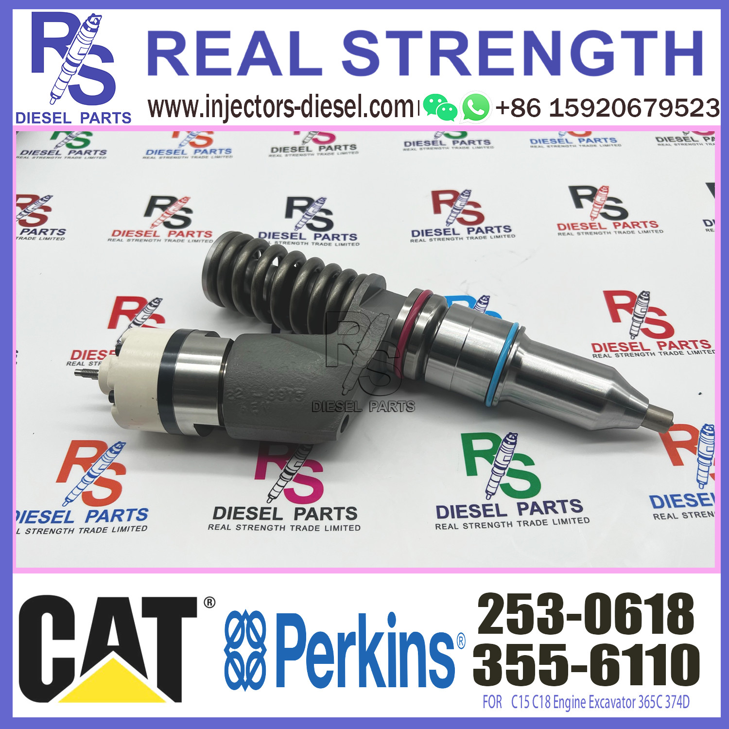365C 374D Caterpillar Fuel Injector 2530618 3556110 355-6110 253-0618