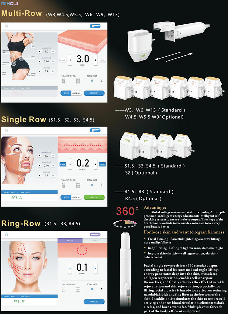 2 In 1 Hifu Treatment Machine Painless 6.0J Hifu Devices Adjustable Energy