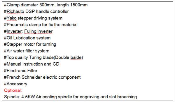 KC1530 Wood CNC Lathe Machine for woodworking